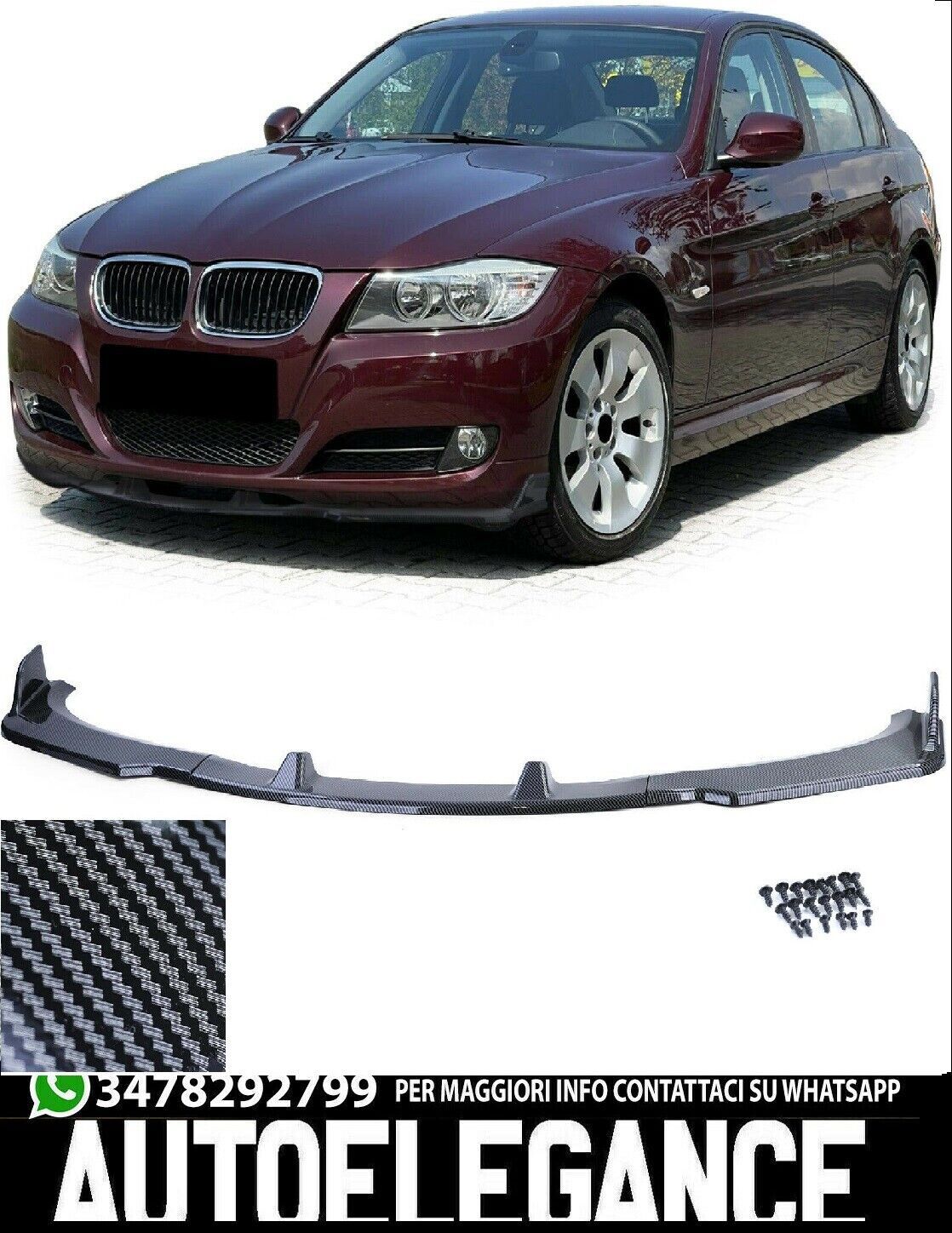 splitter Anteriore Carbon Look adatto per BMW Serie 3 E90 E91 08-13
