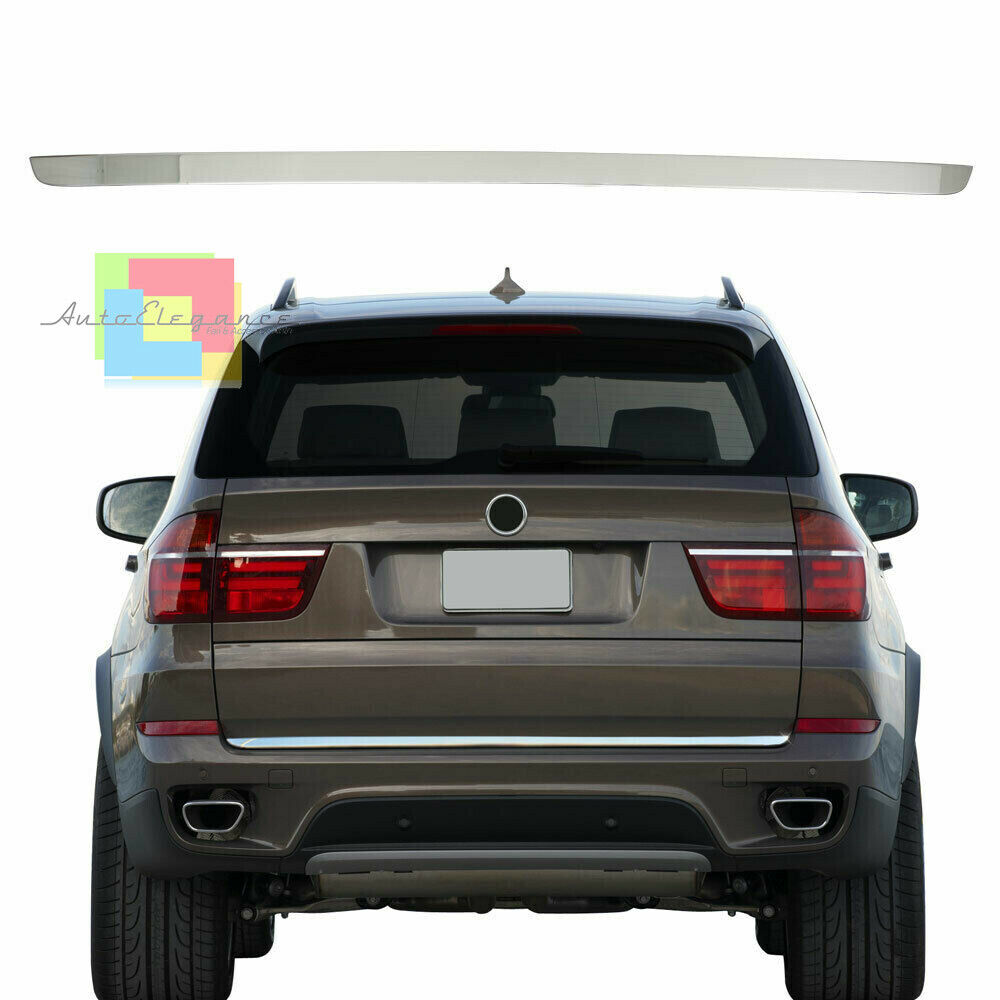 PIASTRA CROMATA PORTELLONE COFANO POSTERIORE BMW X5 E70 2007-2013 ACCIAIO INOX