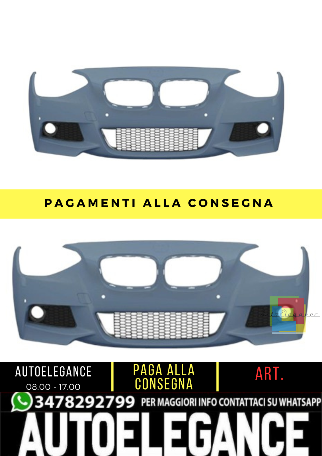 Pare-Chocs Avant M-Sport Look Pour Bmw 1 (F20, F21) Hatchback (2011-2015)