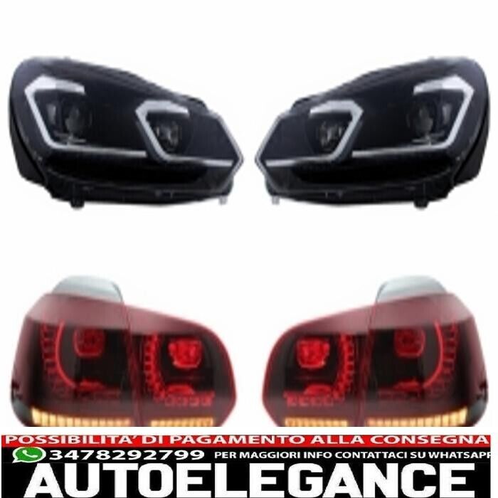 fari e fanali posteriori a led adatti per vw golf 6 vi (2008-2013) con facelift
