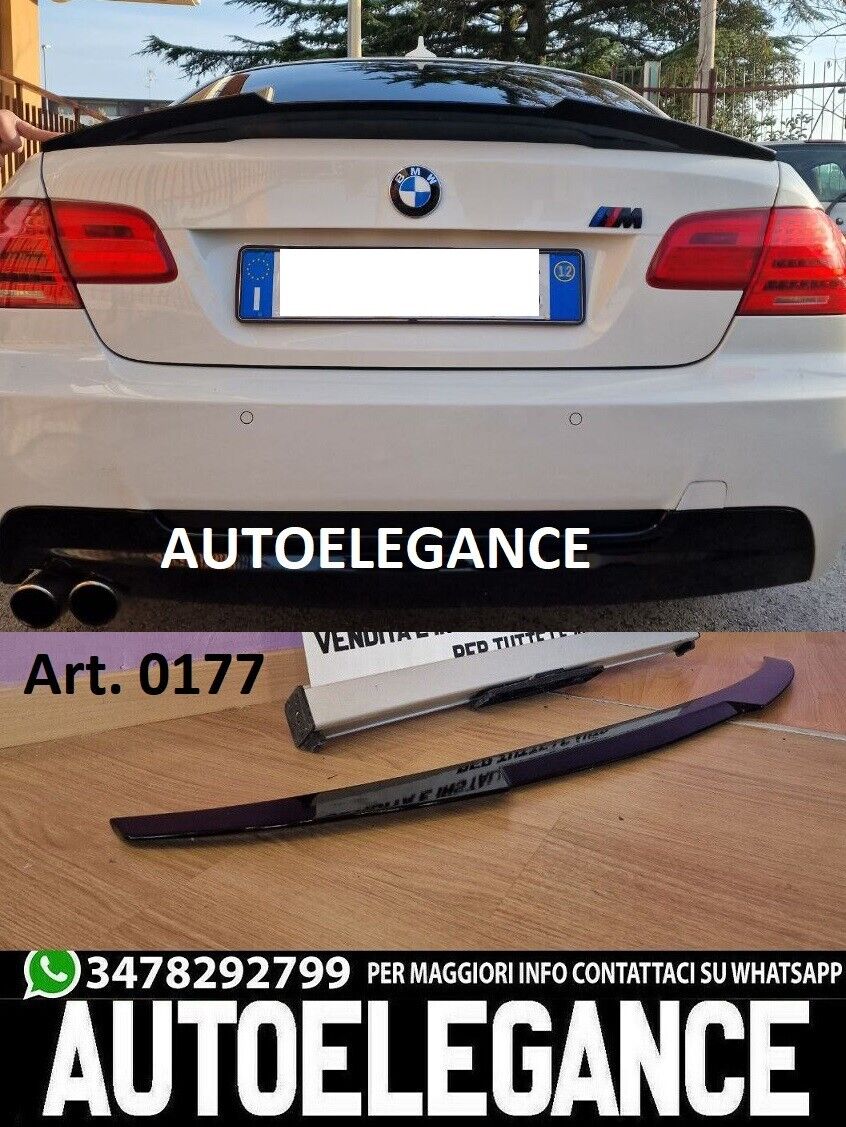 Spoiler Trasero En Cap&oacute; Para BMW Serie 3 E92 E93 Look M3 Negro Brillante 0946B