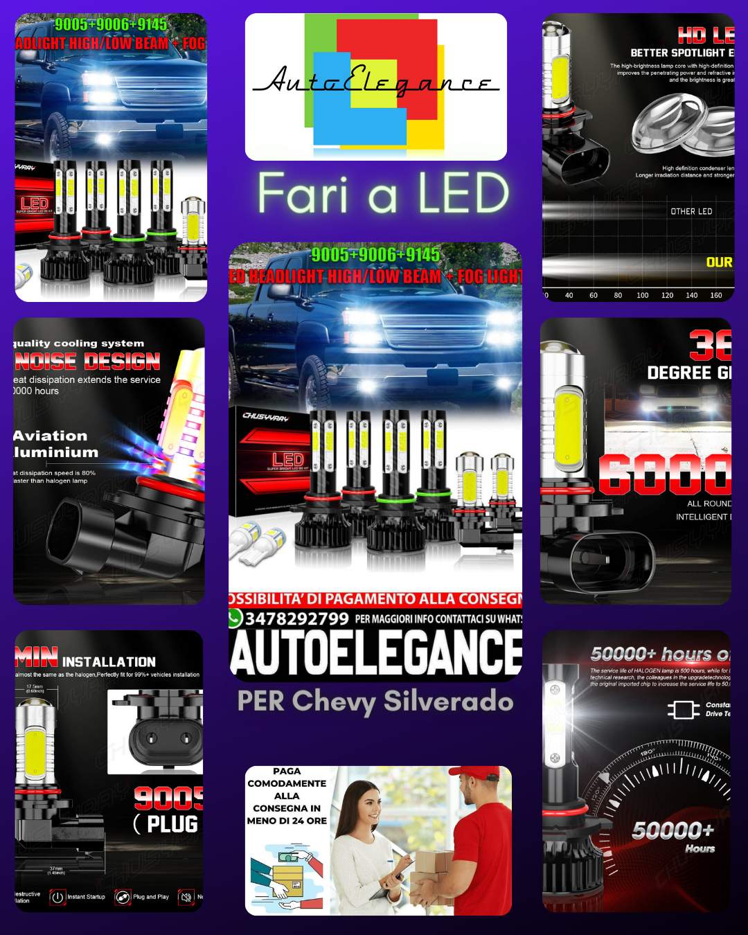 F&uuml;r Chevy Silverado 1500 2500 HD 2003-2005 2006 Scheinwerfer Led- + Gl&uuml;hbirnen