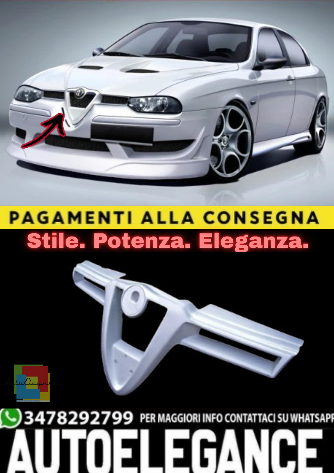✨Griglia Anteriore (Calandra) per Alfa Romeo 156 &ndash; Look Originale o Sportivo✨
