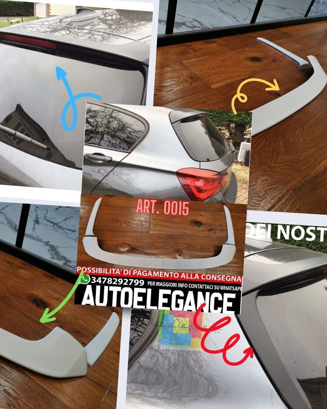 SPOILER ADATTO PER BMW SERIE 1 F20 F21 2011-2019 LOOK MSPORT + DEFLETTORI