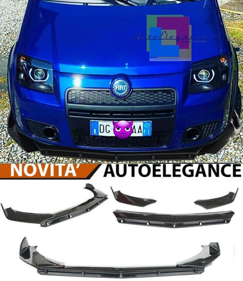 FIAT PANDA 169 2004-2012 PARACHOQUES DELANTERO SPLITTER LOOK NEGRO BRILLO RS - 3