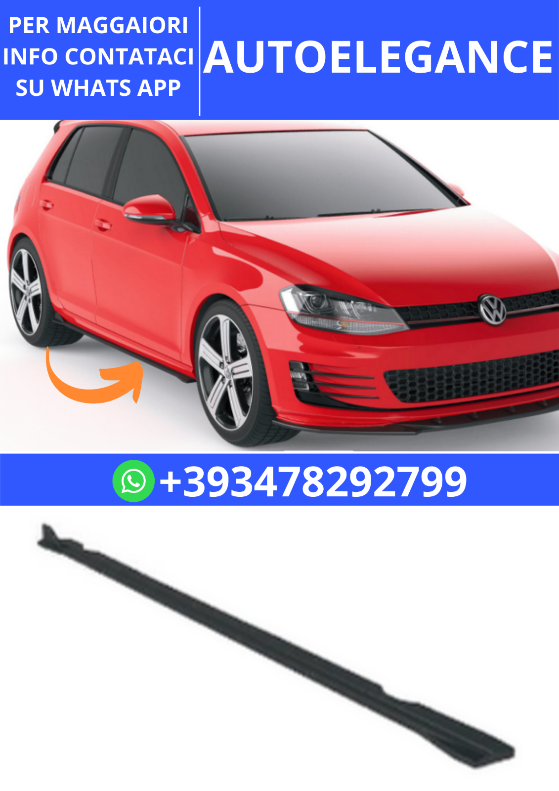 💫ART.2404 SOTTO MINIGONNE VOLKSWAGEN GOLF 7 GTI 2013-2016💫