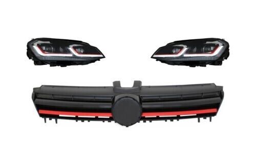 Reejilla Faro LED Dynamic Light para VW Golf 7 VII 13-17 R Look Rosso-Mostra La