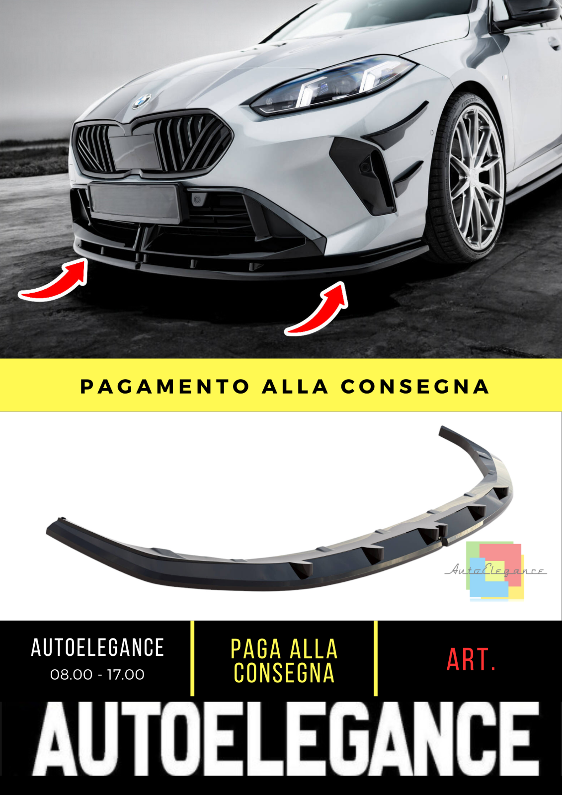 ?Splitter anteriore V.1 adatto per BMW M135i / 1 M-Pack F70?