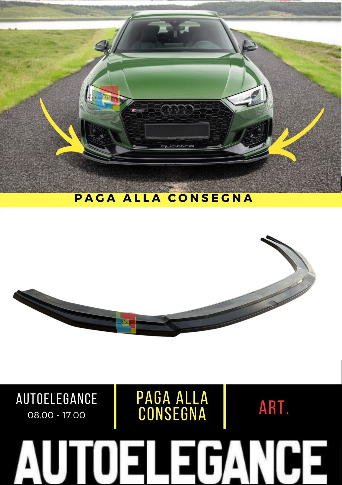 Diviseur Avant B.2 Adapt&eacute; Pour Audi RS4 B9