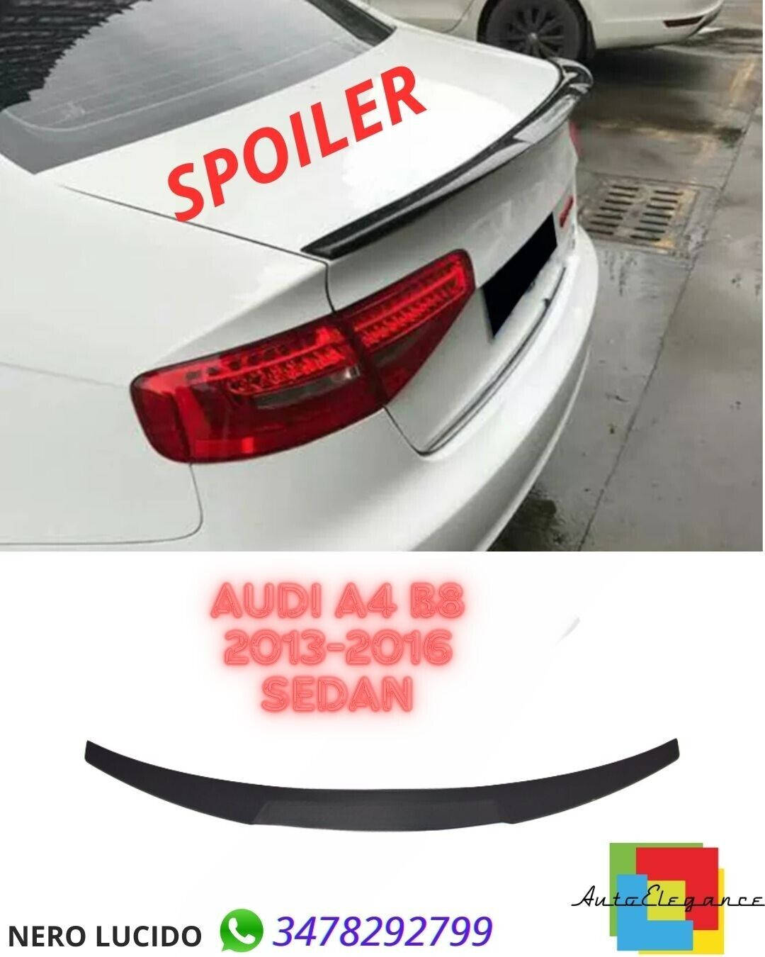 ?SPOILER NEGRO ADECUADO PARA Audi A4 B8 2013-2016 Sed&aacute;n ?