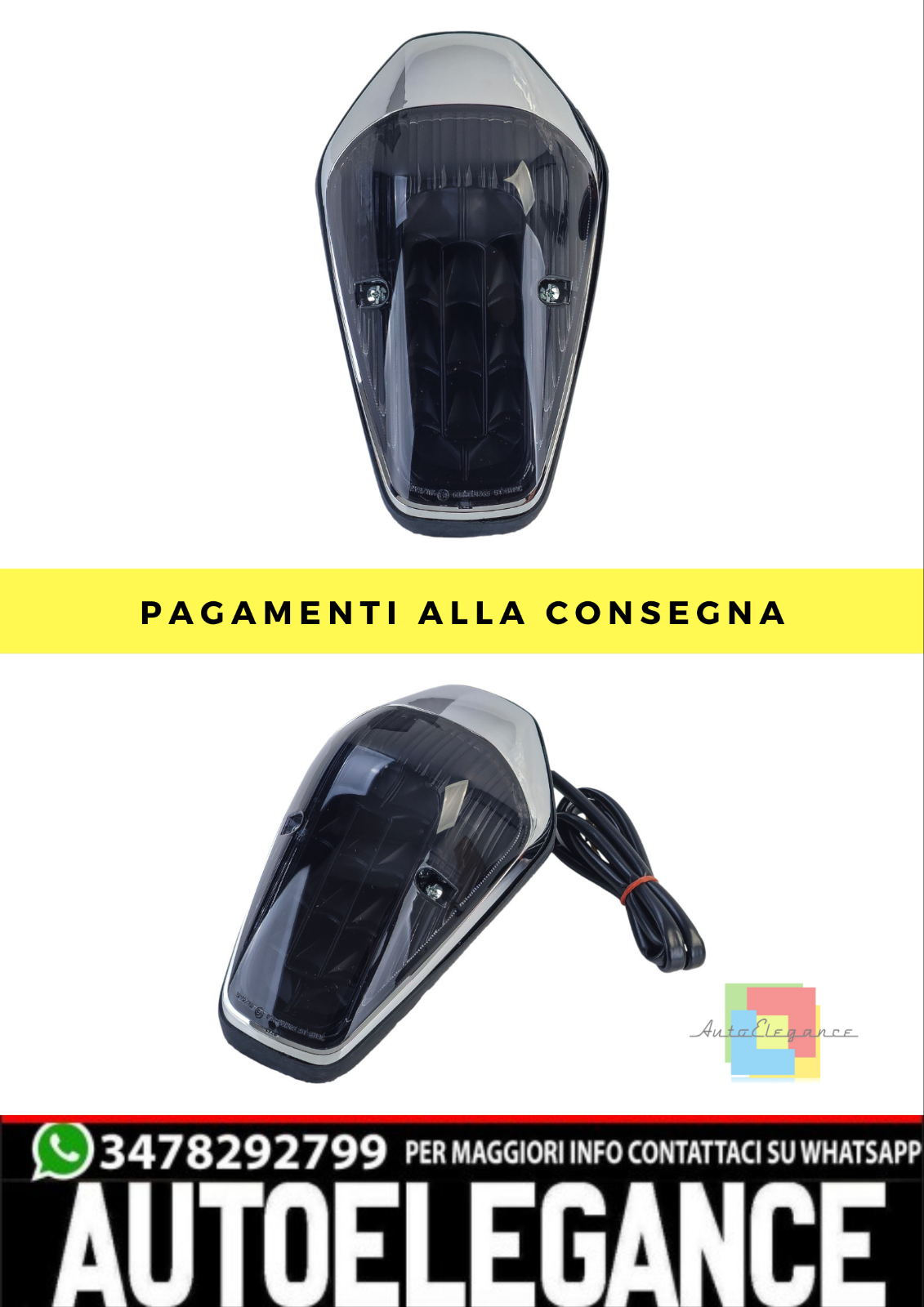 ??Fari posteriore a LED per Nero Fumo Vetro trasparente per Honda VTX 1300??