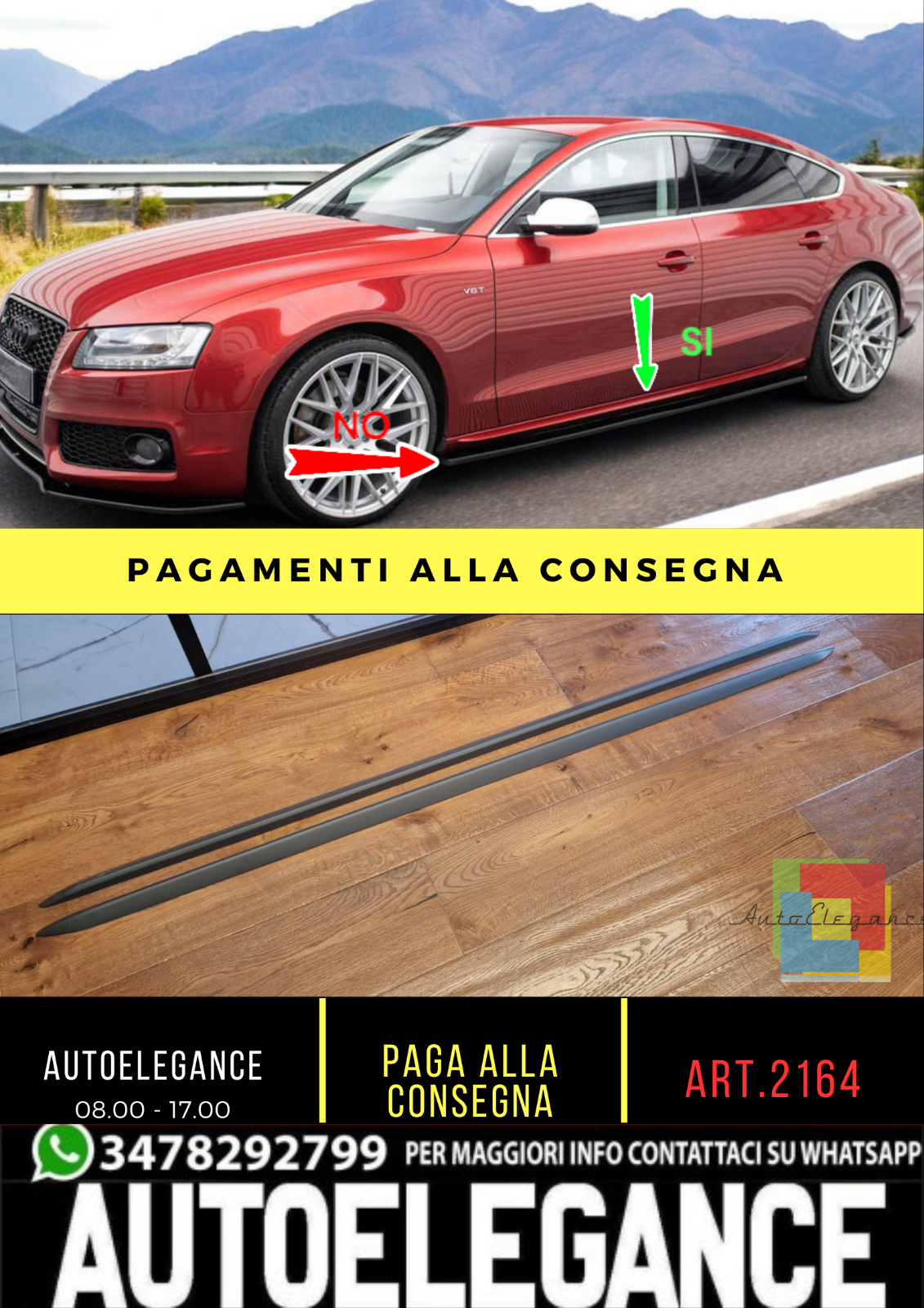 ?2164 coppia minigonne laterali AUDI A5 sportback da verniciare look S line?