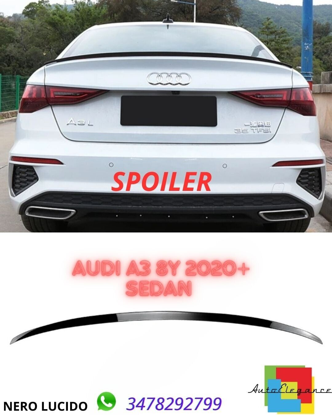 ??Spoiler adecuado para Audi A3 8Y 2020+ Sedan??