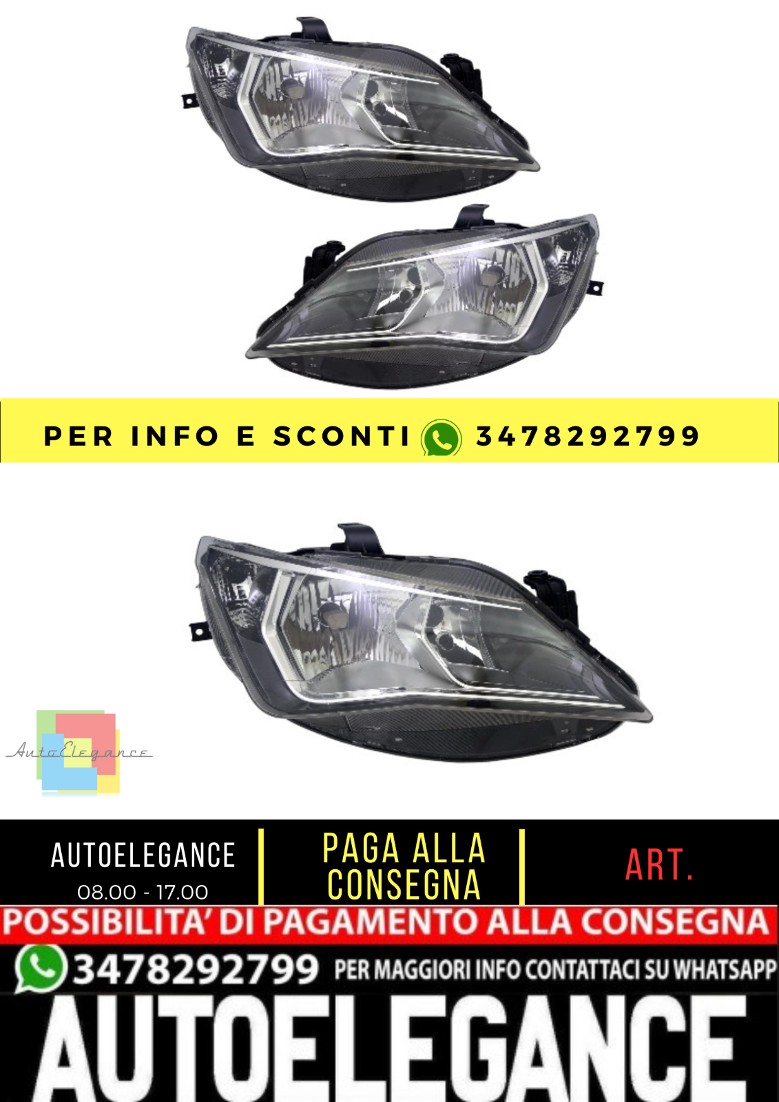 🔥Set fari per Seat Ibiza4 6J 12-15Faro principale Twin Sport H7 cromato🔥