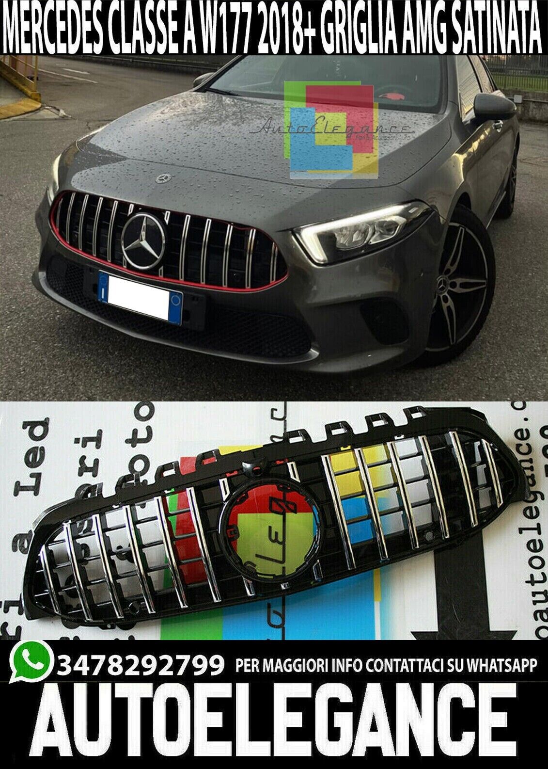 FRONTGRILL MERCEDES A-KLASSE W177 2018+ AMG GRILL SATINPROFILE -
