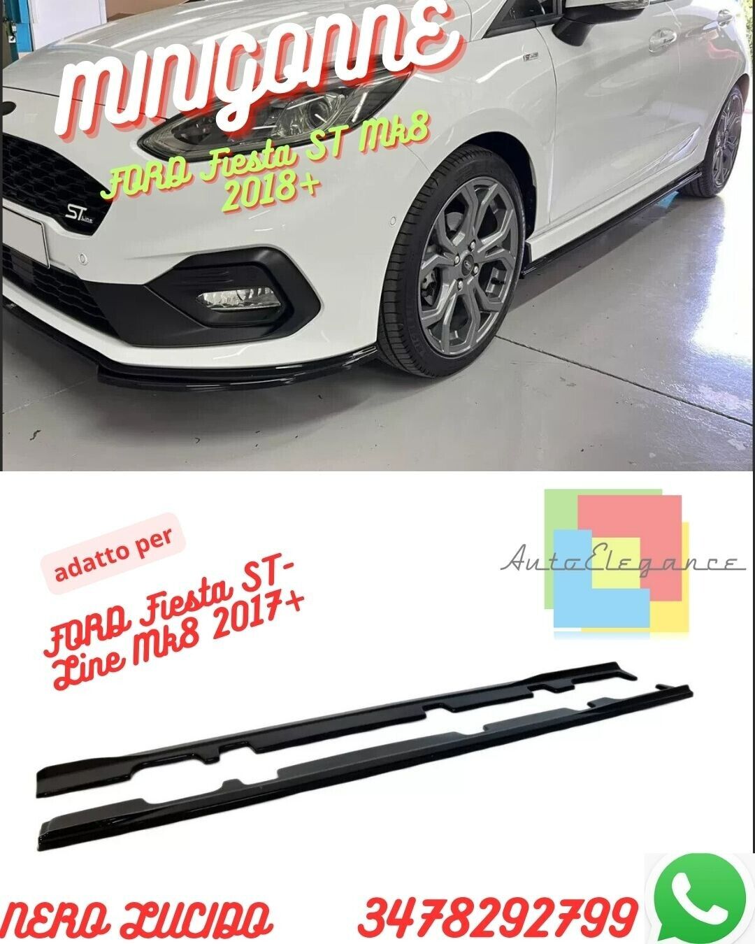 MINI GONNE POUR ?FORD Fiesta ST Mk8 2018+/ FORD Fiesta ST-Line Mk8 2017+ ?