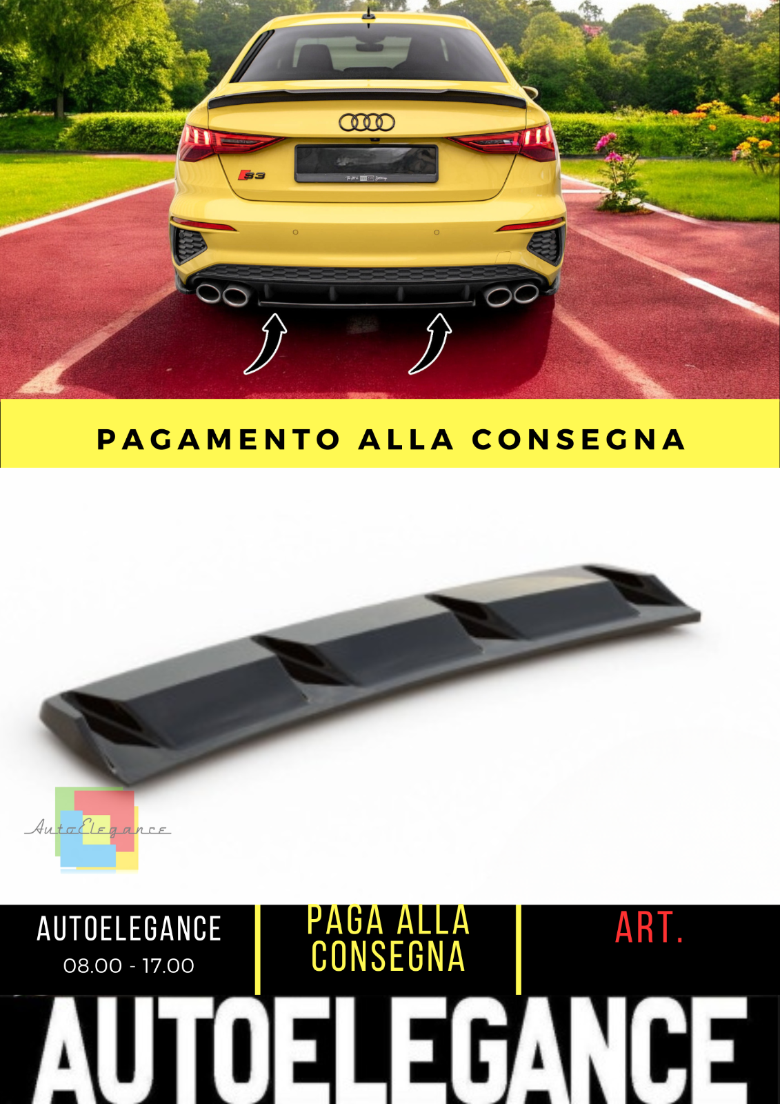 ?Splitter posteriore adatto per Audi S3 Berlina 8Y?