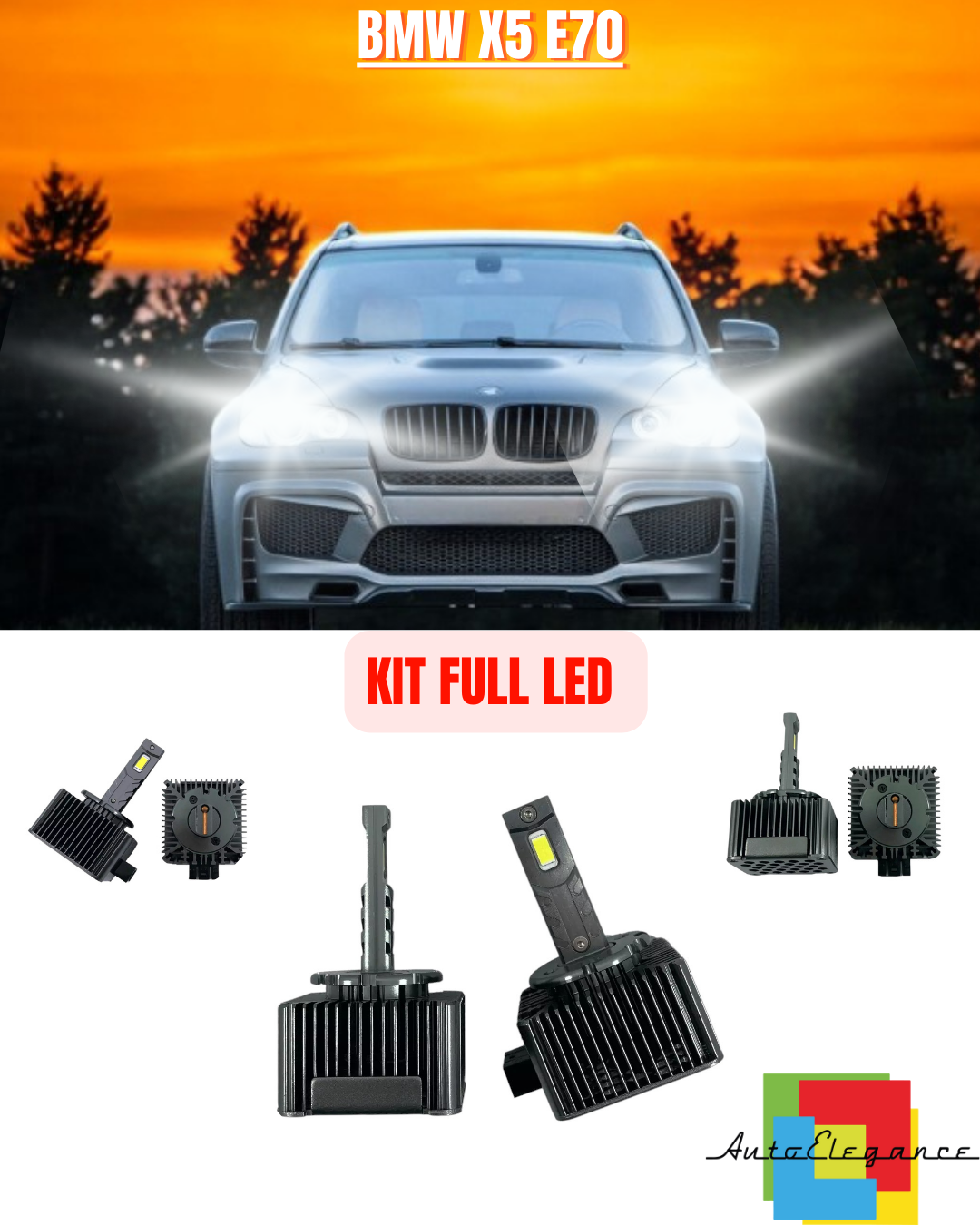 ⭐KIT LED LAMPADE ANABBAGLIANTI D1S LED 6000K ADATTO PER BMW X5 E70 ⭐