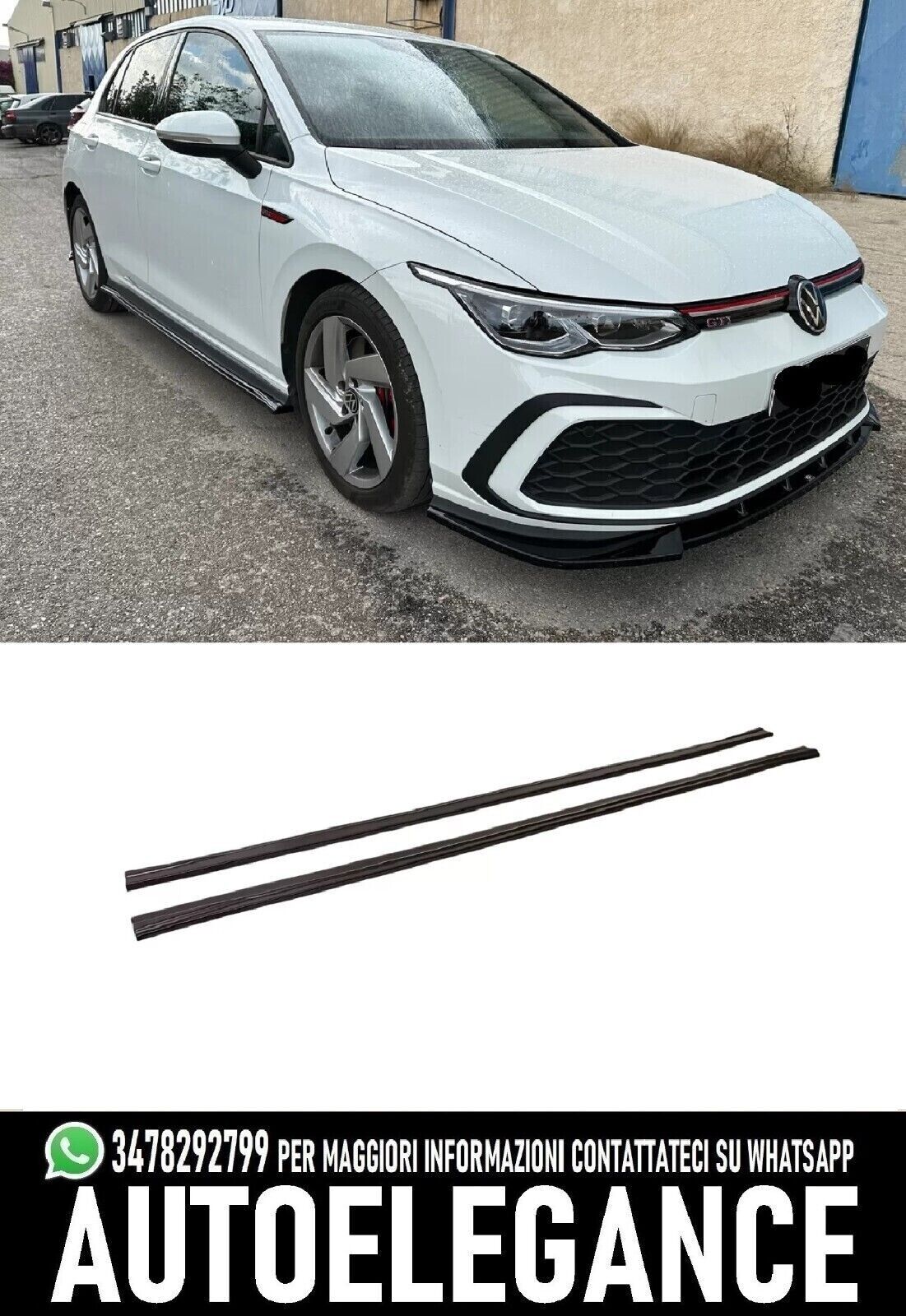 Faldones laterales adecuados para Volkswagen Golf Mk8 GTI / GTI Clubsport / R-li