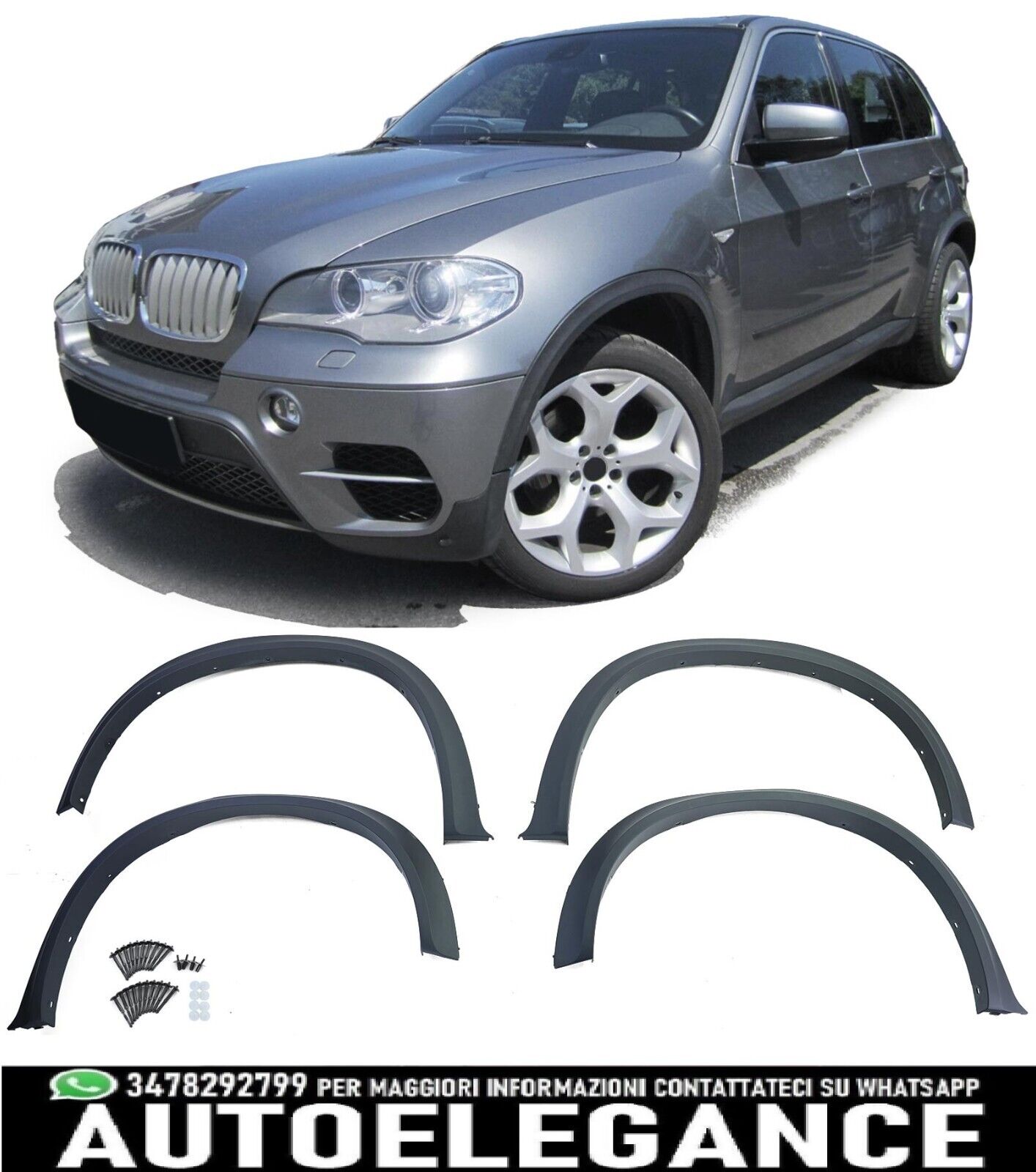 Parafango flares passaruota set 4 pezzi per BMW X5 E70 10-13