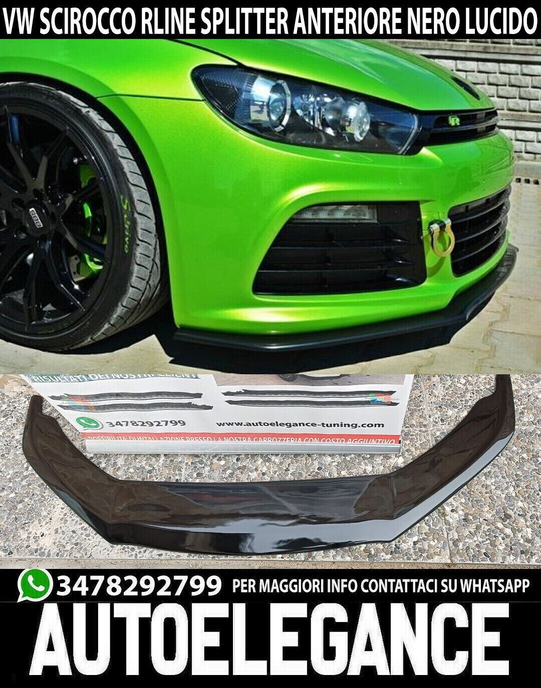 VW SCIROCCO RLINE R SPLITTER SOUS PARE-CHOCS AVANT ABS NOIR BRILLANT ..-V BLADE