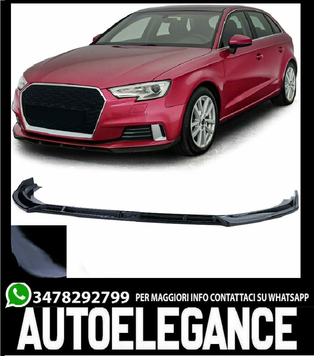 SPOILER BAJO PARACHOQUES AUDI A3 8V 16-20 ABS SPOILER NEGRO BRILLO RS3 S3 STANDA