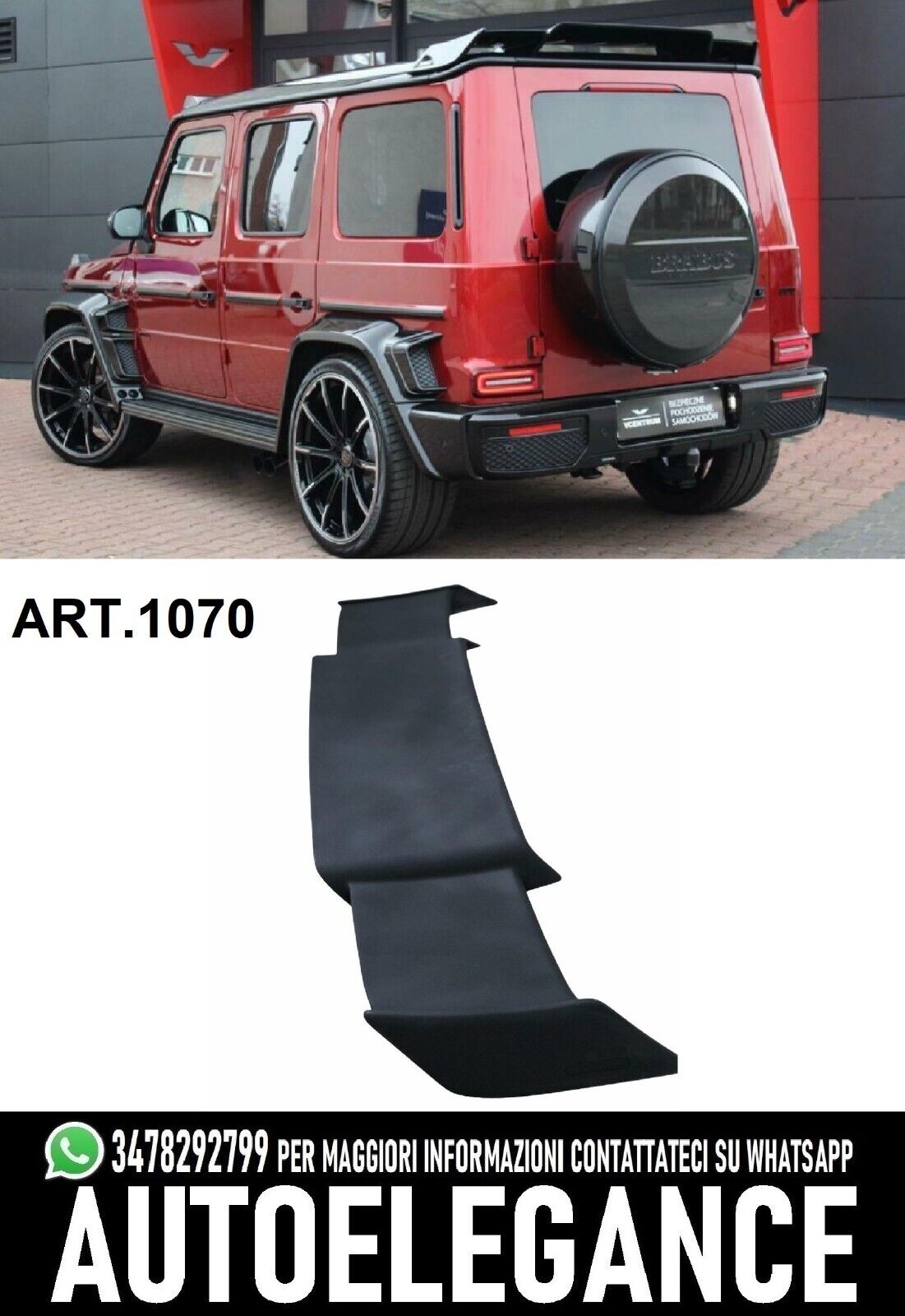 Spoiler Techo Adecuado para Mercedes W463 W464 Clase G 2018+1070