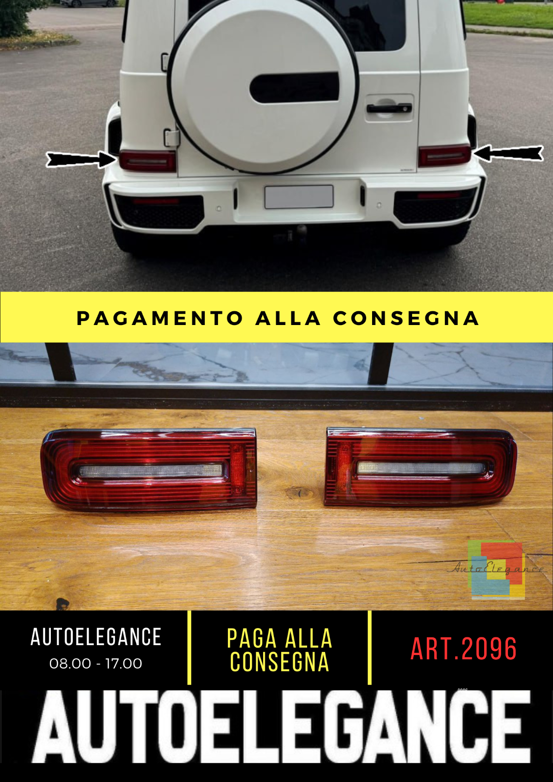 2096 FARI POSTERIORI CLASSE G W463 2008-2017 LOOK 2018+ FUME LED DINAMICI