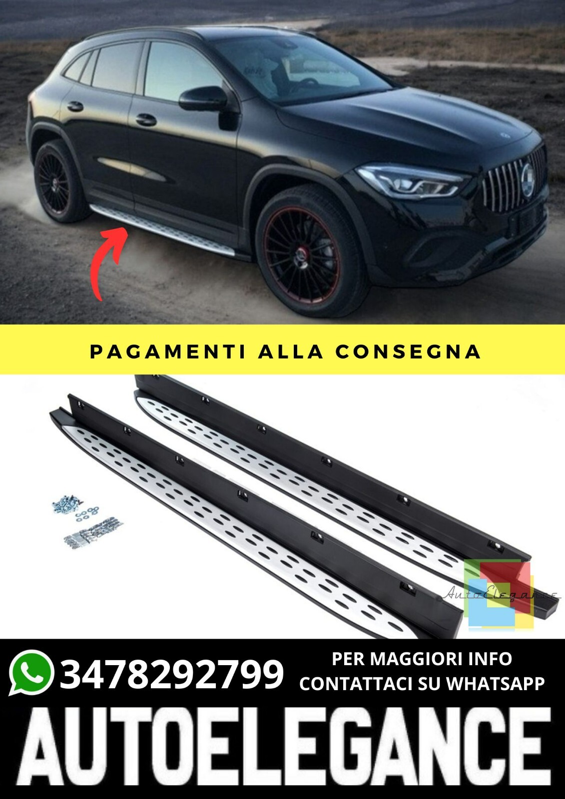 Pedane adatto per Mercedes GLA (H247) (2020-On)