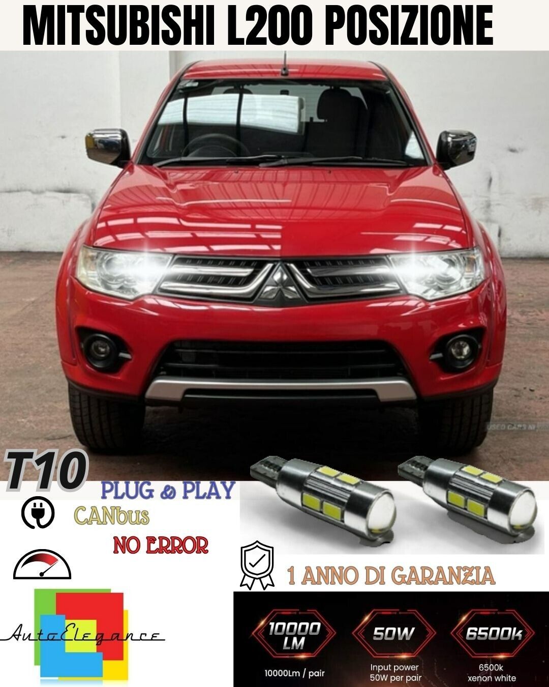 COPPIA LUCI DI POSIZIONE T10 W5W 6 LED BMW Z3E36 CANBUS NO ERROR 6000K