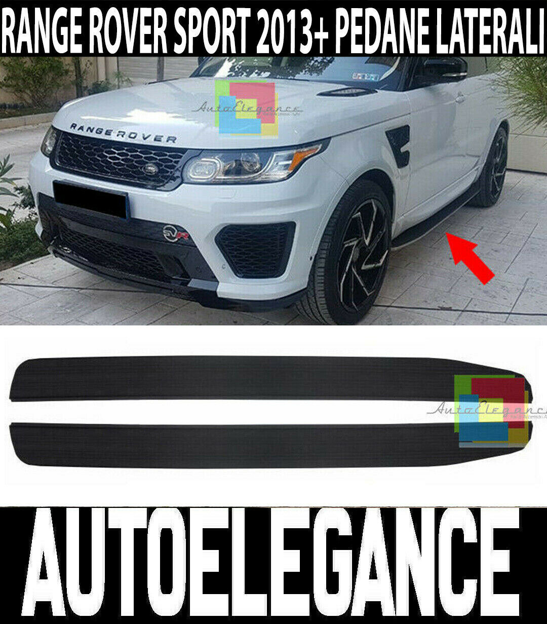 PEDANE LATERALI LAND ROVER RANGE ROVER SPORT 2013-2020 SOTTOPORTA ANTI SCIVOLO