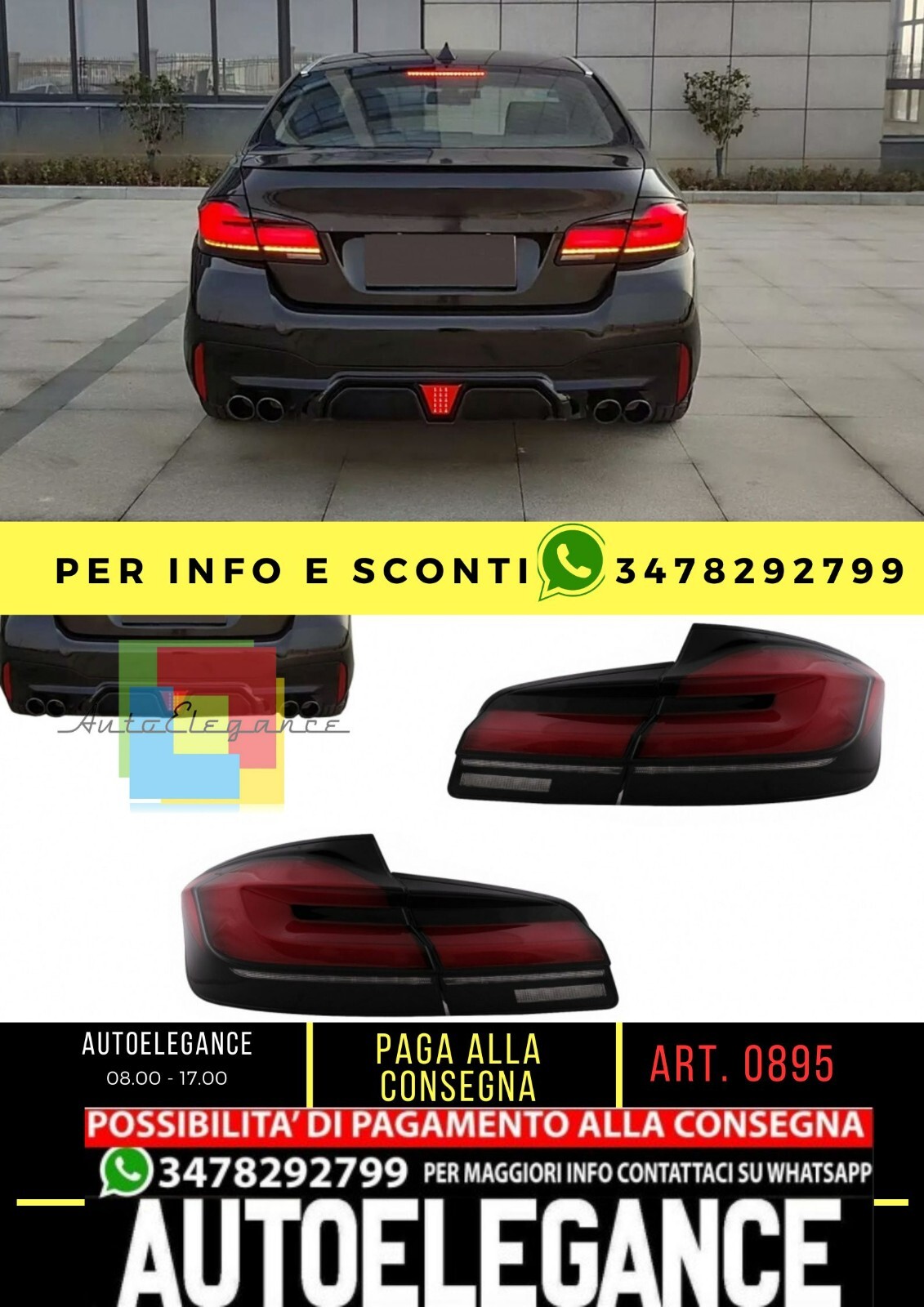 Fanali posteriori a LED per BMW Serie 5 F10 (2011-2017) Luce di svolta dinamica