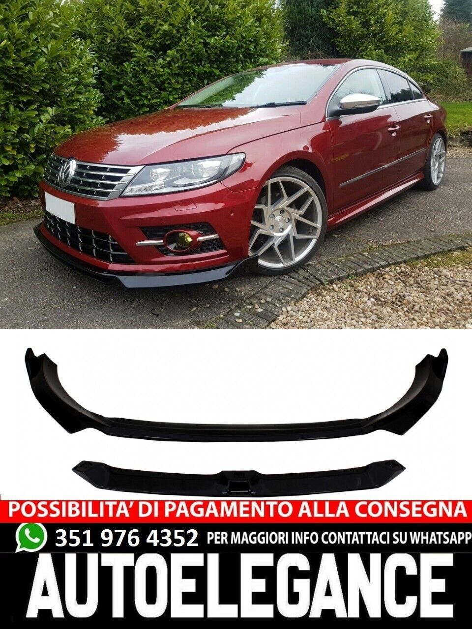 Spoiler di estensione del labbro del paraurti anteriore adatto per VW Passat CC