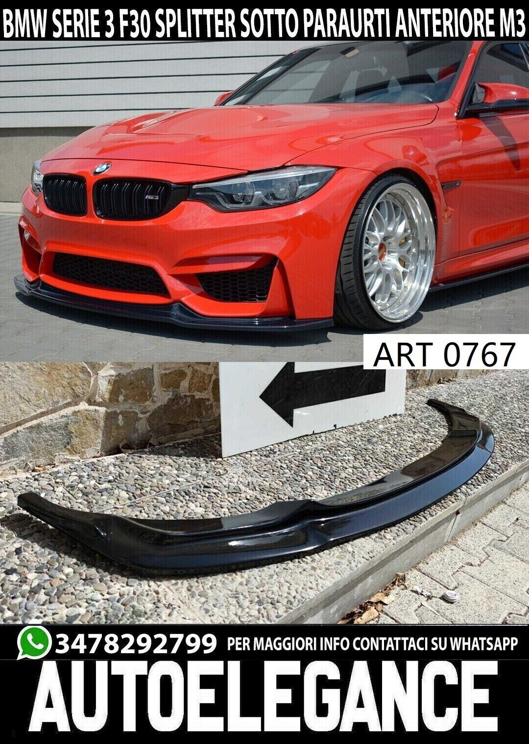 SPOILER F&Uuml;R BMW 3 F30 F31 UNTER FRONTSTO&szlig;STANGE M3 SPLITTER SPORTSTO&szlig;STANGE