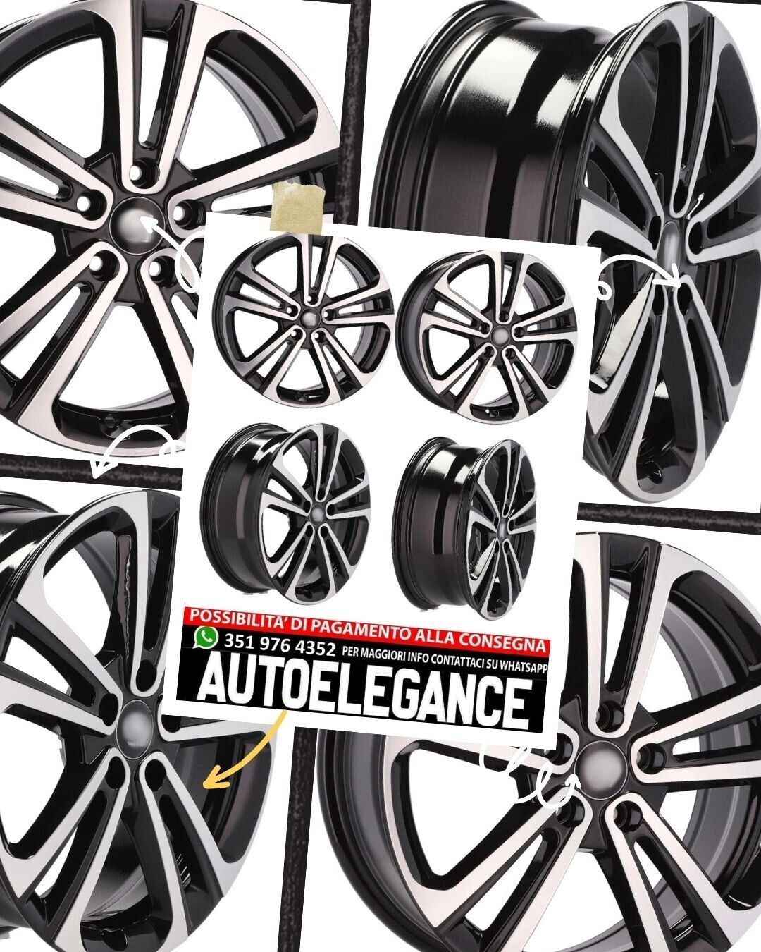 CERCHI CERCHIO IN LEGA 17"Adatto per ALFA ROMEO LANCIA LAND ROVER LINCOLN