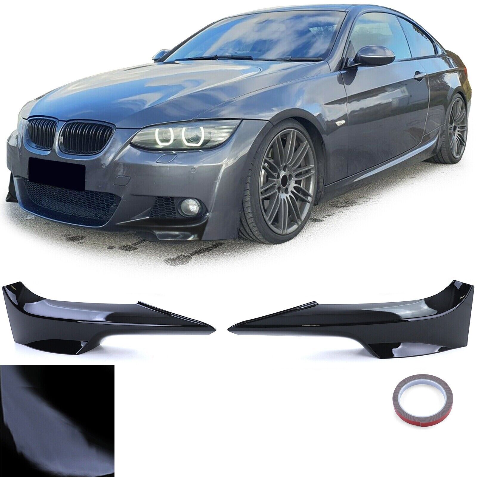 Splitter angoli spoiler anteriore nero lucido adatto per BMW serie 3 E92 E93 06-