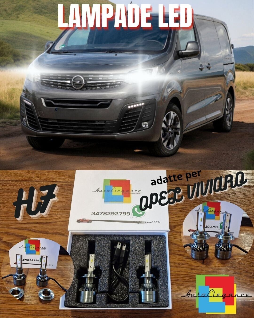 Lampade LED H7 per Opel VIVARO C Luci Bianche ANABBAGLIANTI CANbus 6500K 8000LM