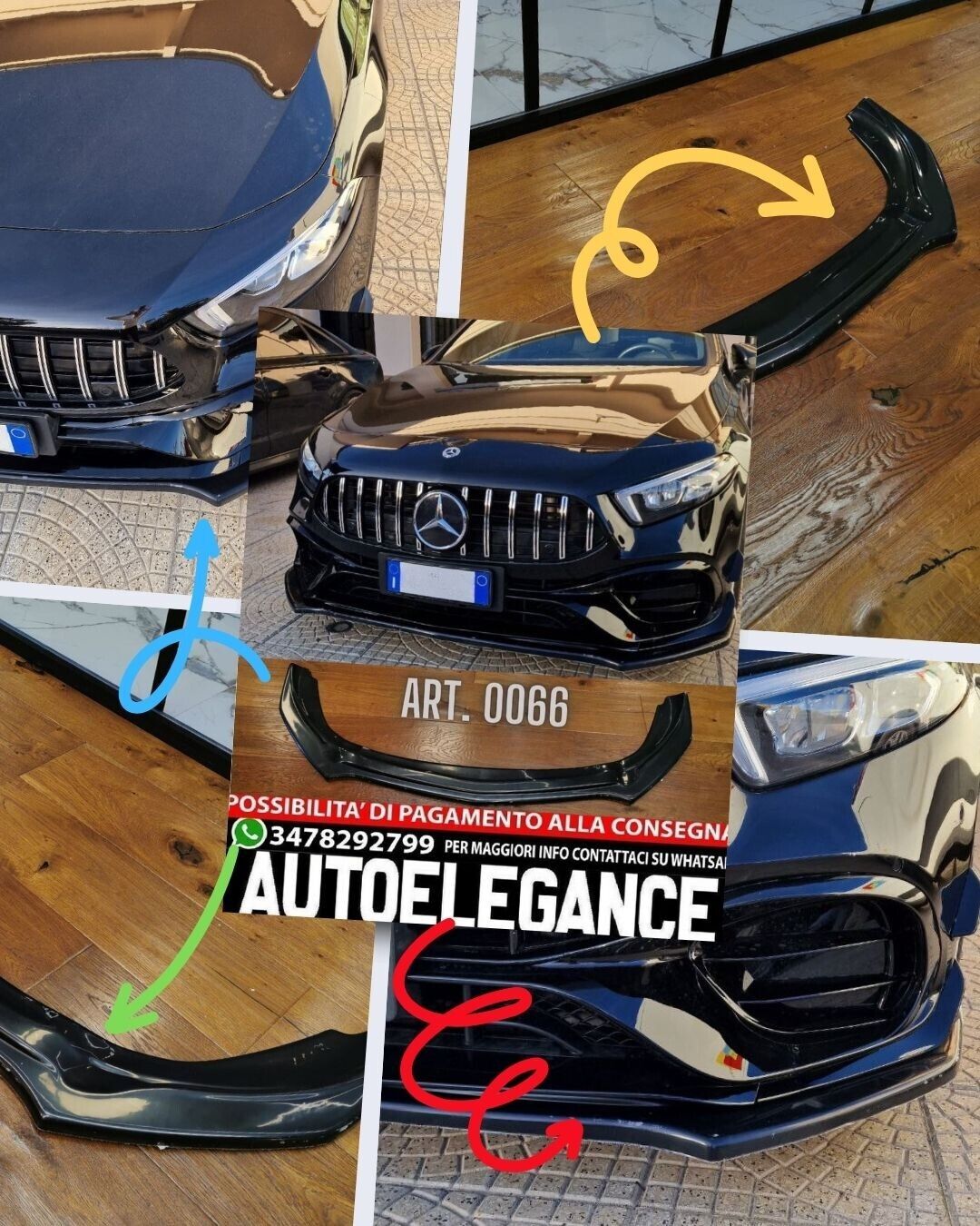 SPLITTER PASSEND F&Uuml;R MERCEDES A-KLASSE W177 AMG LOOK GLANZ SCHWARZ SPORTLICHES D