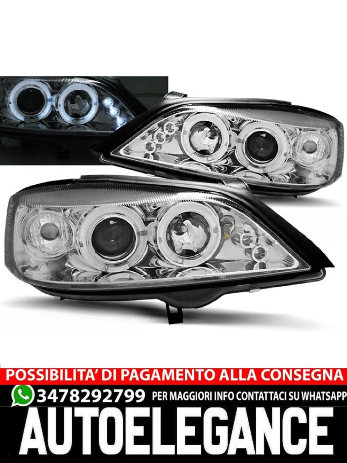 FARI ADATTI COMPATIBILI PER OPEL ASTRA G 02.98-02.04 ANGEL EYES CROMATI