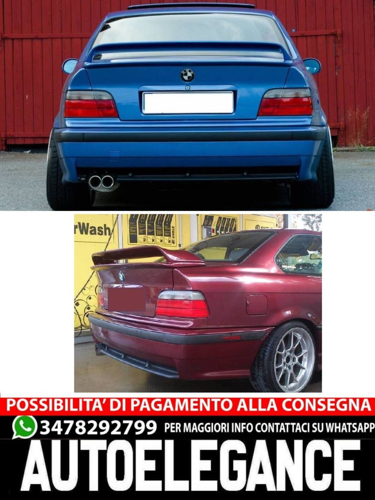 SPOILER POSTERIORE BMW SERIE 3 E36 M3 GT STILE
