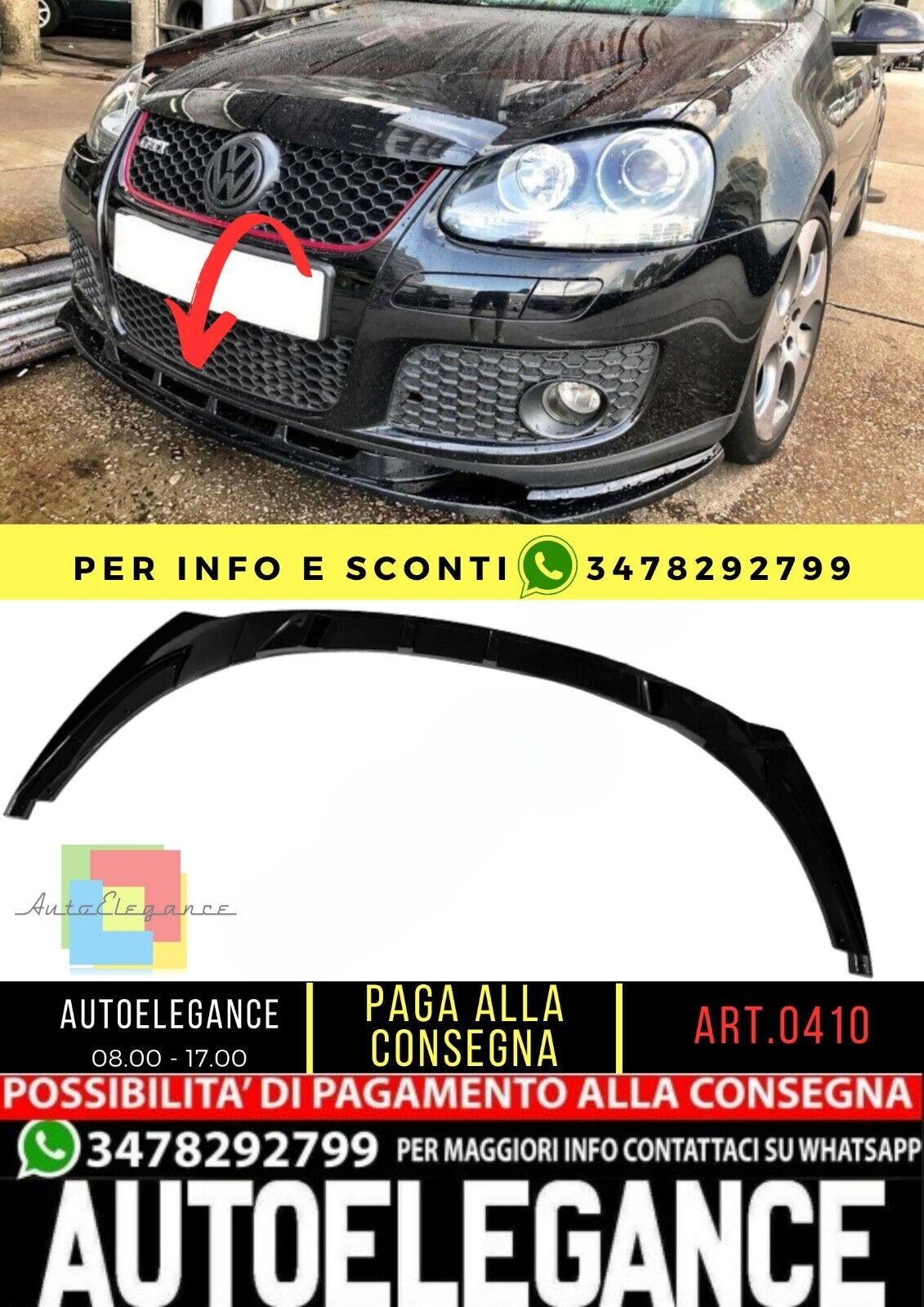 SPOILER adatto per VW Golf 5 GTI 2004-2008