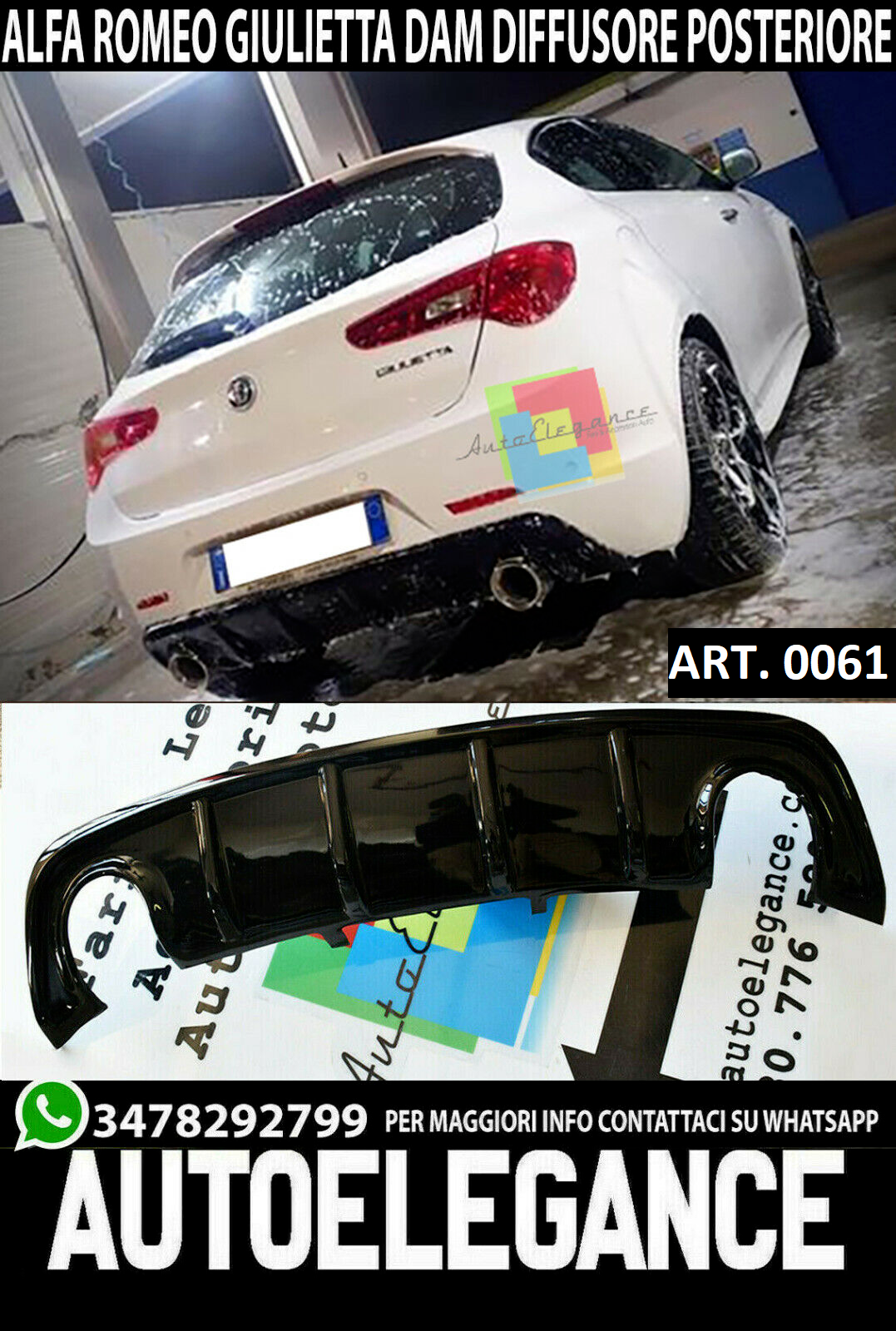 ALFA ROMEO GIULIETTA SOUS PARE-CHOCS BARRAGE ABS / DIFFUSEUR PLASTIQUE