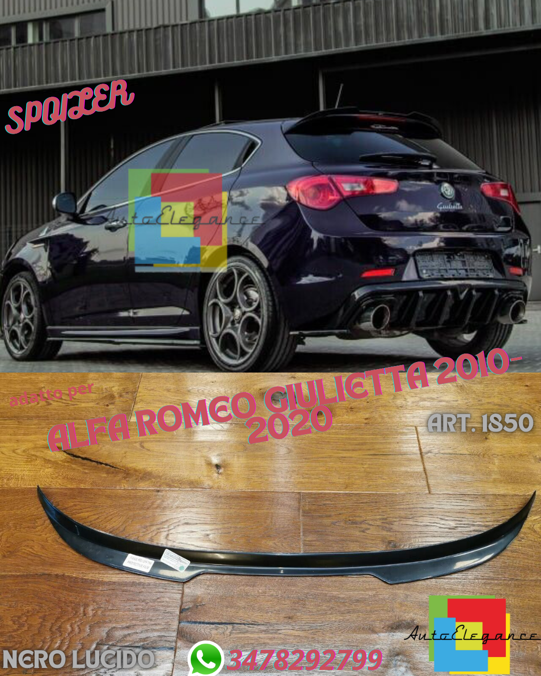 1850 Spoiler Toit Adapt&eacute; Pour Alfa Romeo Giulietta 2010-2020 -