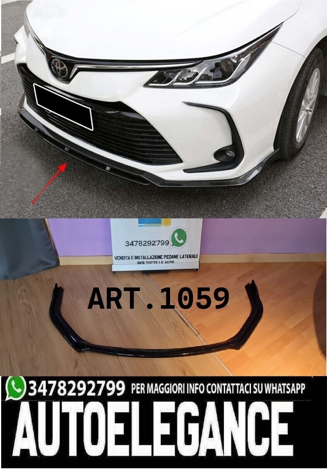 S&Eacute;PARATEUR 3 PI&Egrave;CES COROLLA 2018+ STANDARD NOIR BRILLANT