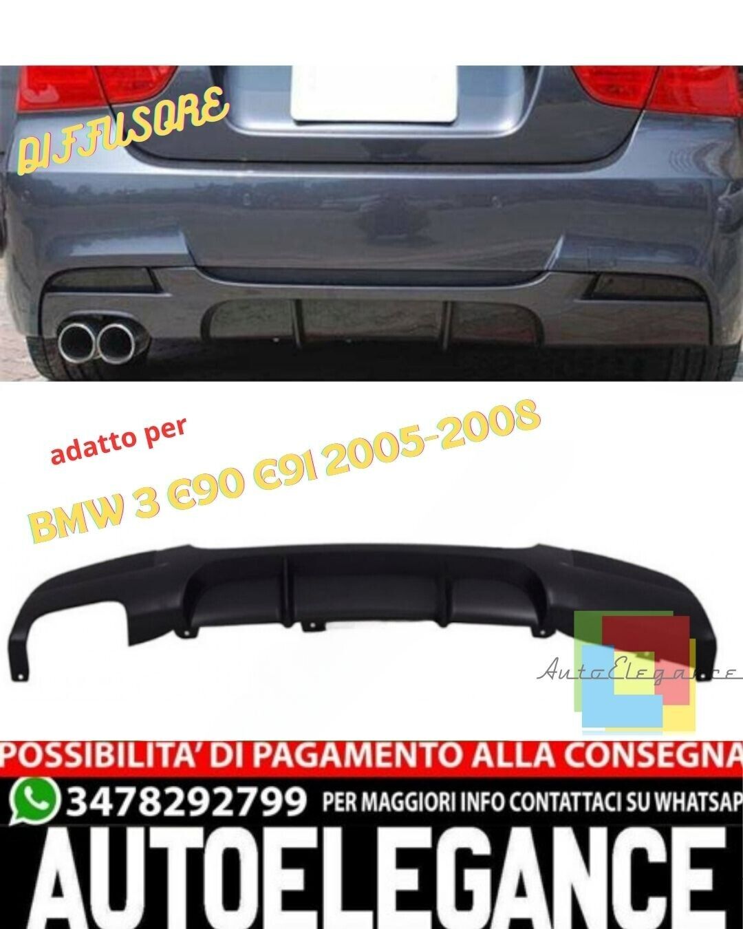 ?DIFFUSORE ADATTO PER BMW 3 E90 E91 2005-2008 ?