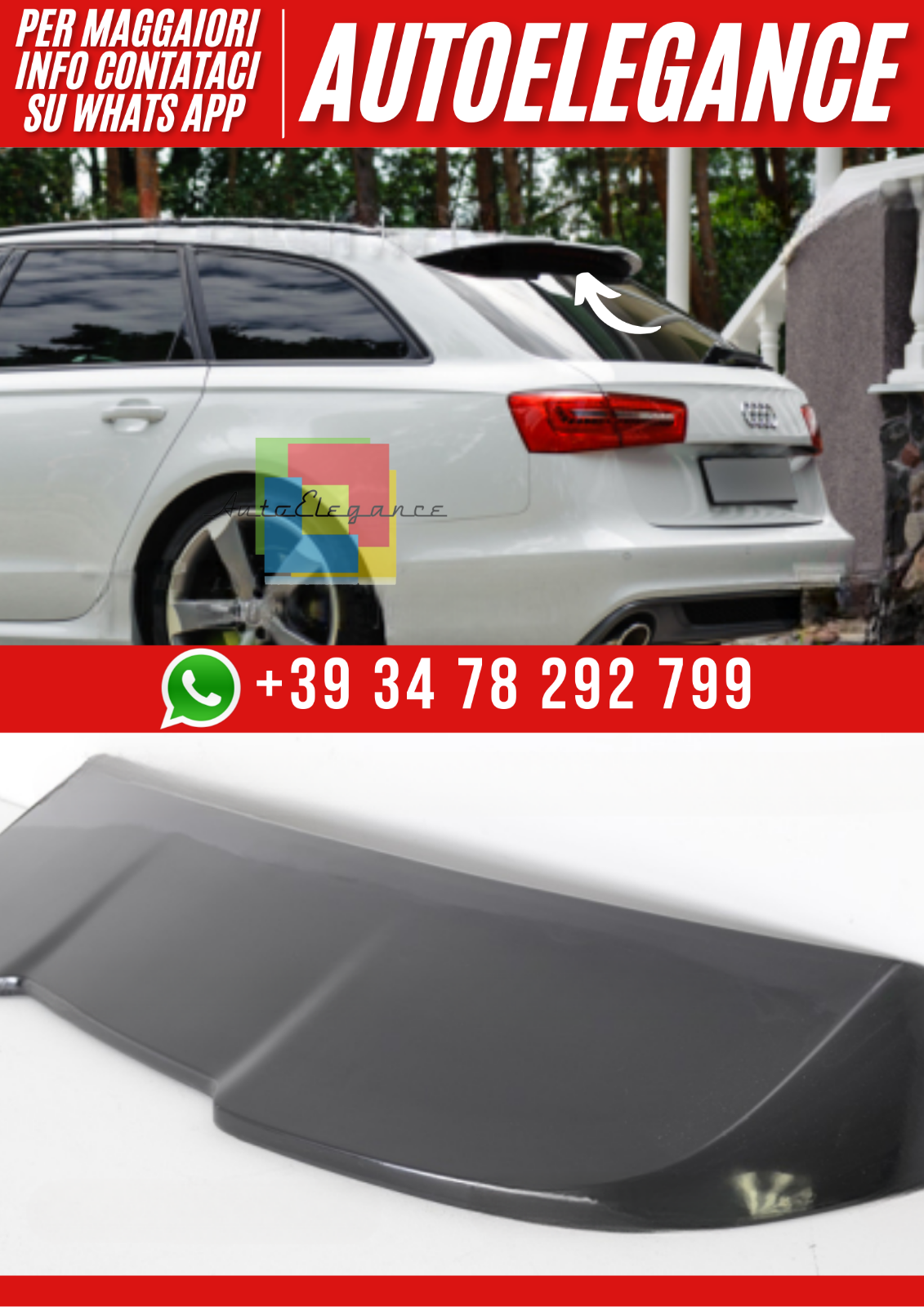 Spoiler Toit pour Audi A6 C7 Avant 2011 &ndash; 2014 (Version 1 )
