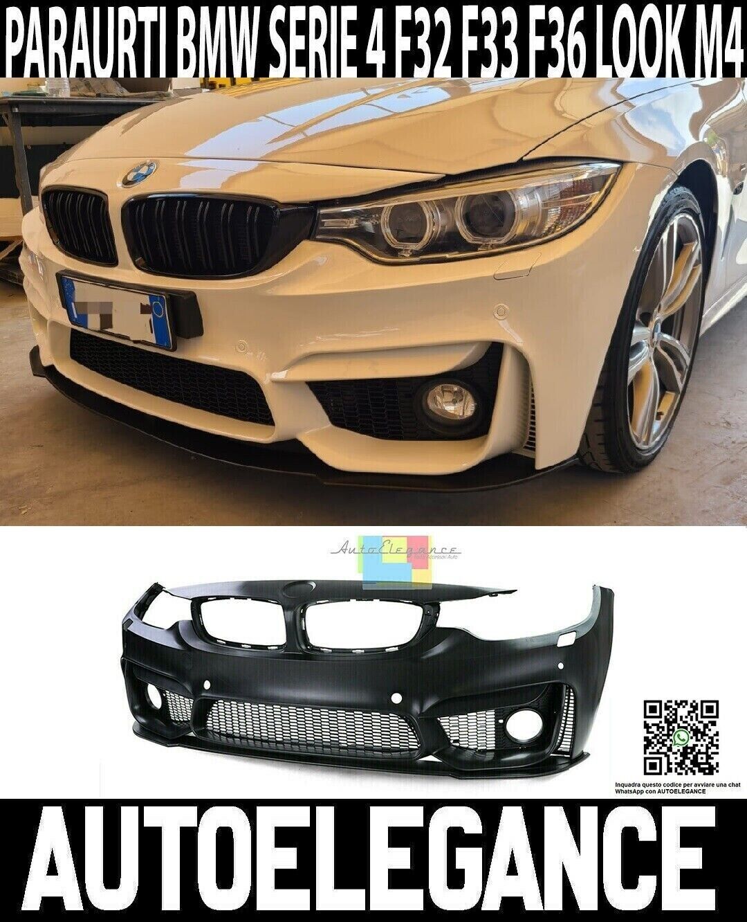 BMW 4er-Serie F32 F33 F36 Frontsto&szlig;stange im kompletten M4-Look und ABS-Blatt.-