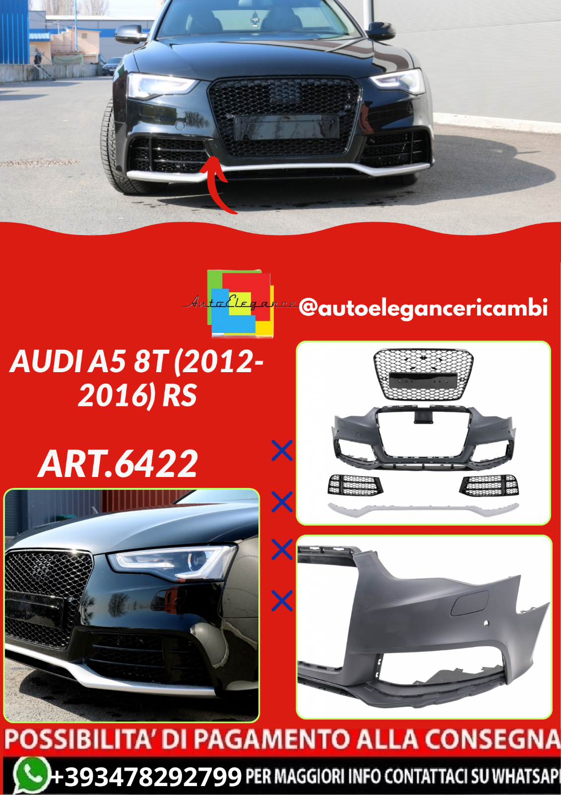 ART.6422 STO?STANGE VORNE AUDI A5 8T (2012–2016) RS
