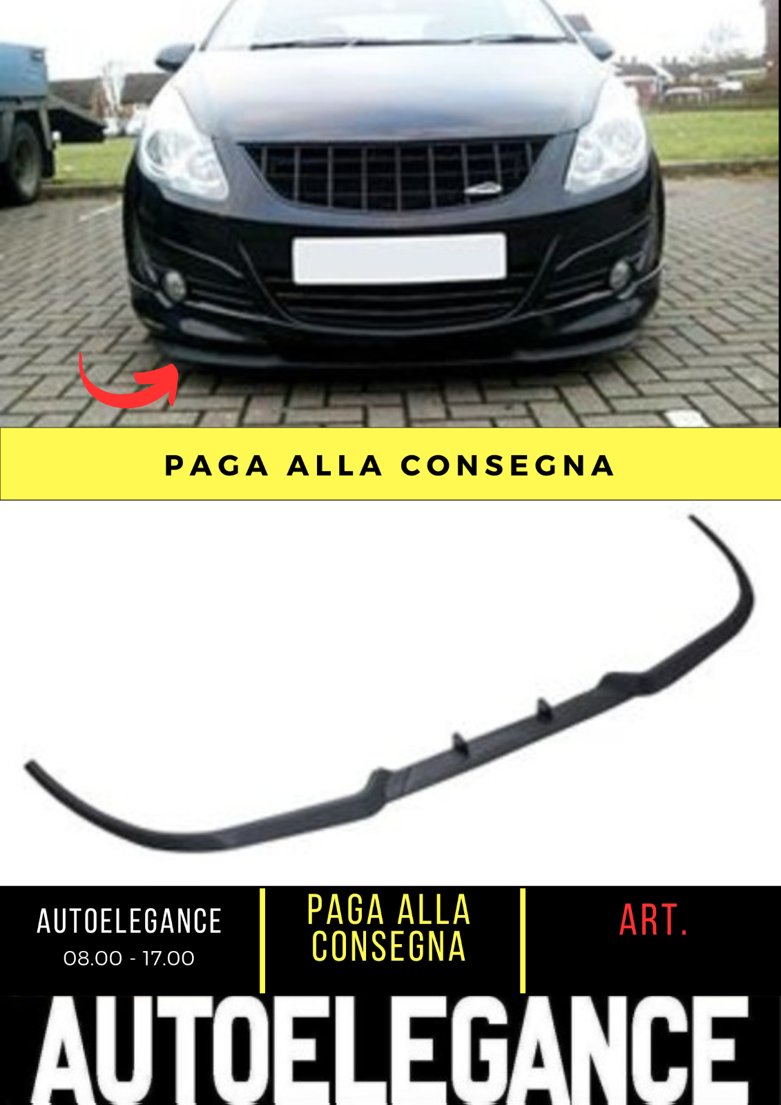 SPLITTER DELANTERO ADECUADO PARA OPEL CORSA D MK4