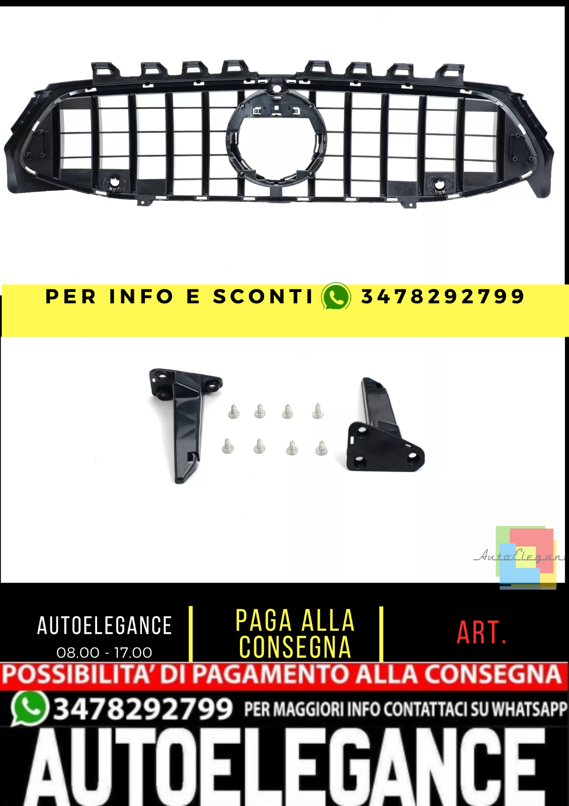 😎Griglia adatta Per MERCEDES SPORT LOOK CLA C118 A118 W118😎PANAMERICANA